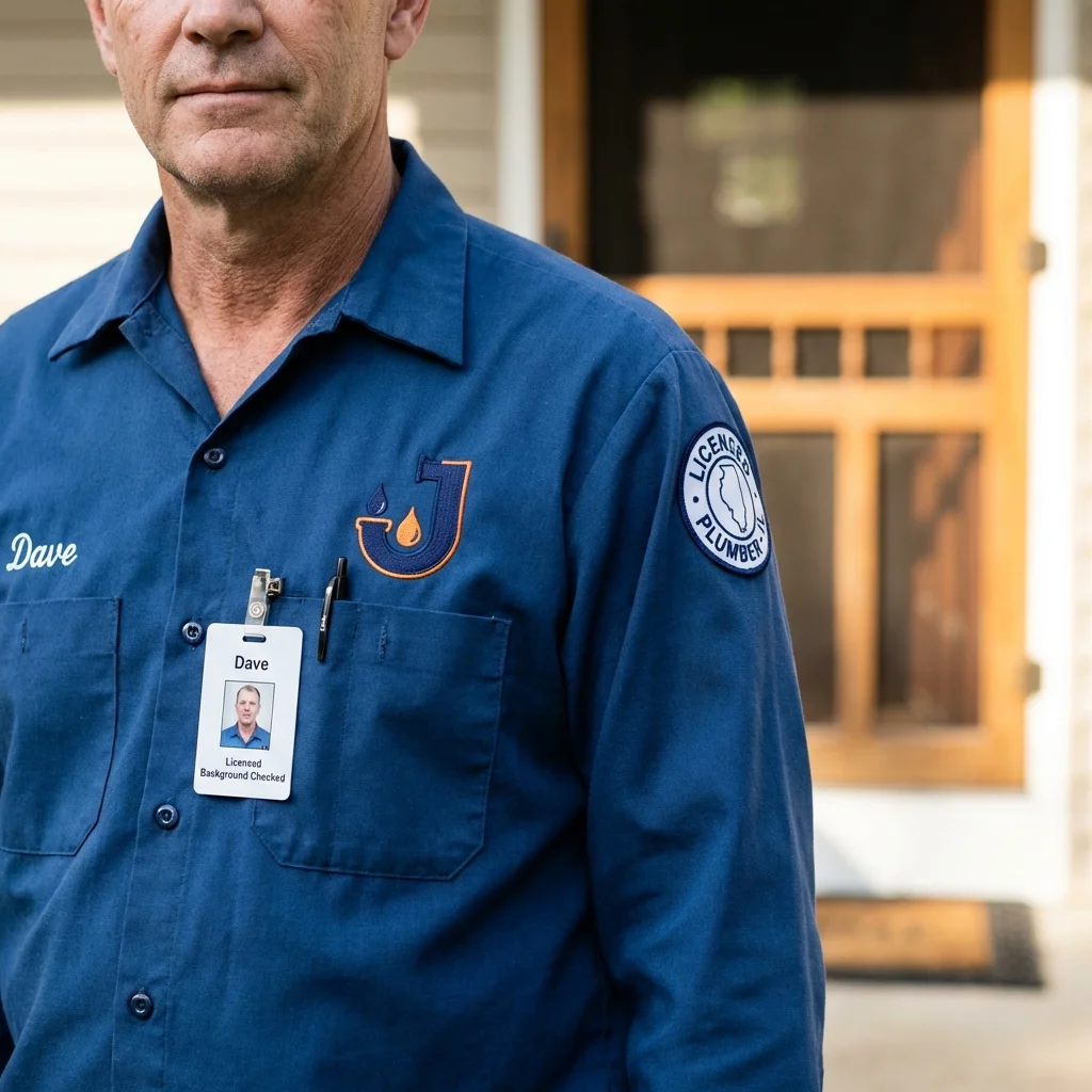 Licensed plumber showing ID badge in Piermont, NY