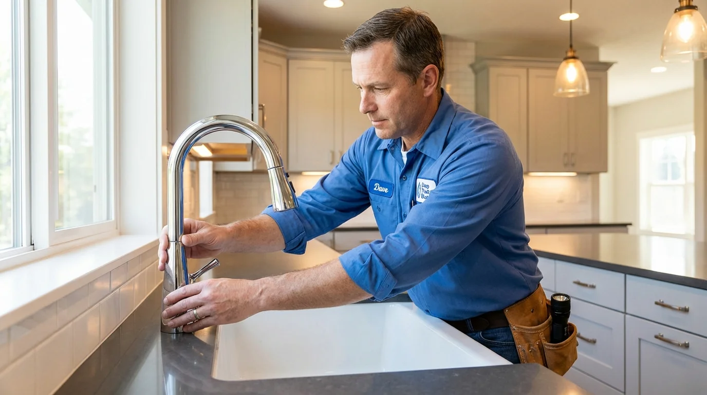 Kitchen faucet installation by Johns Plumbing LLC in Piermont