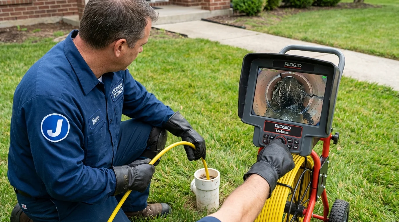 Sewer camera inspection being performed by Johns Plumbing LLC in Piermont