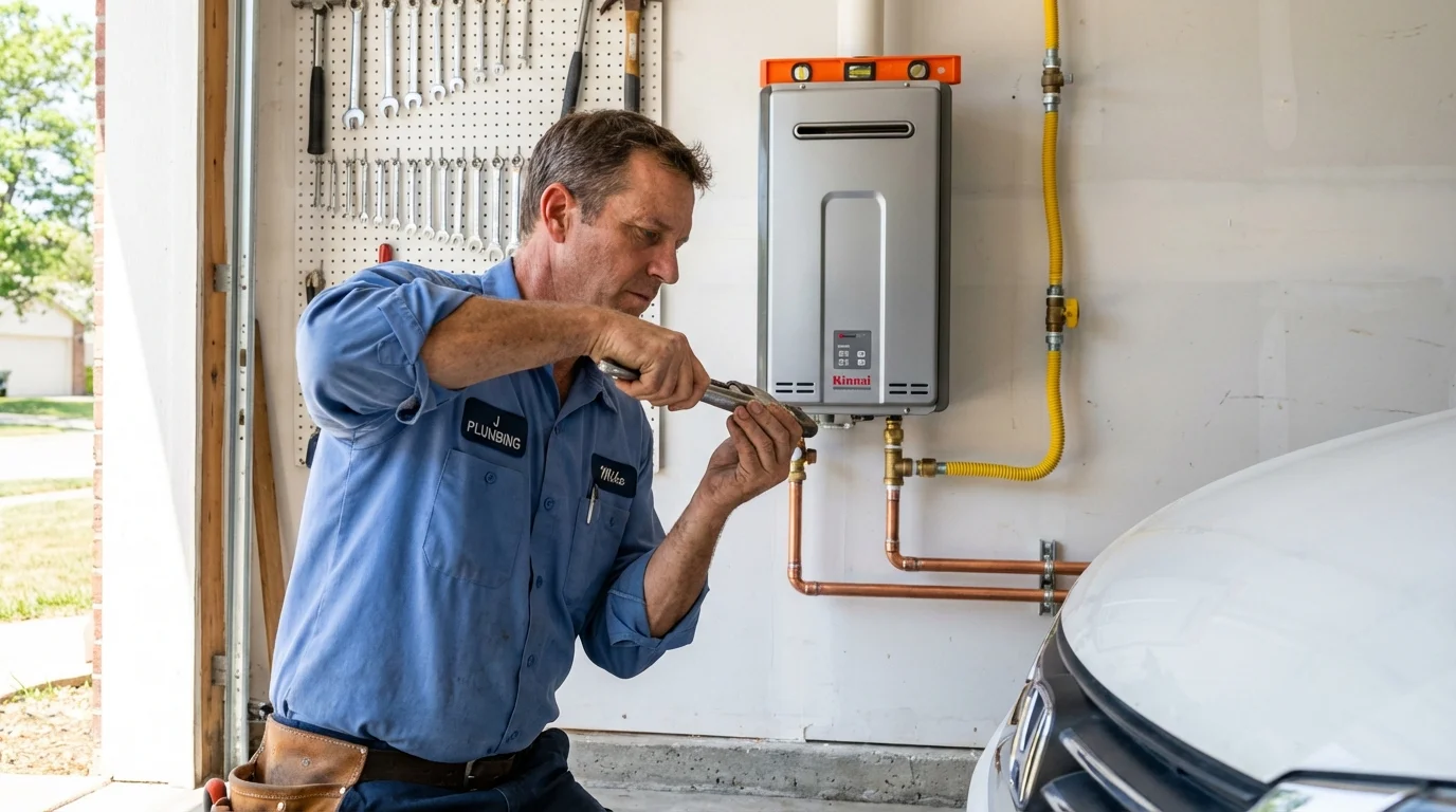 Tankless water heater installation by a Johns Plumbing LLC plumber in Piermont